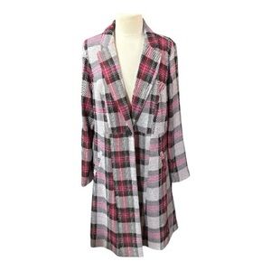 Torrid Pink and Gray Plaid Coat Size 2